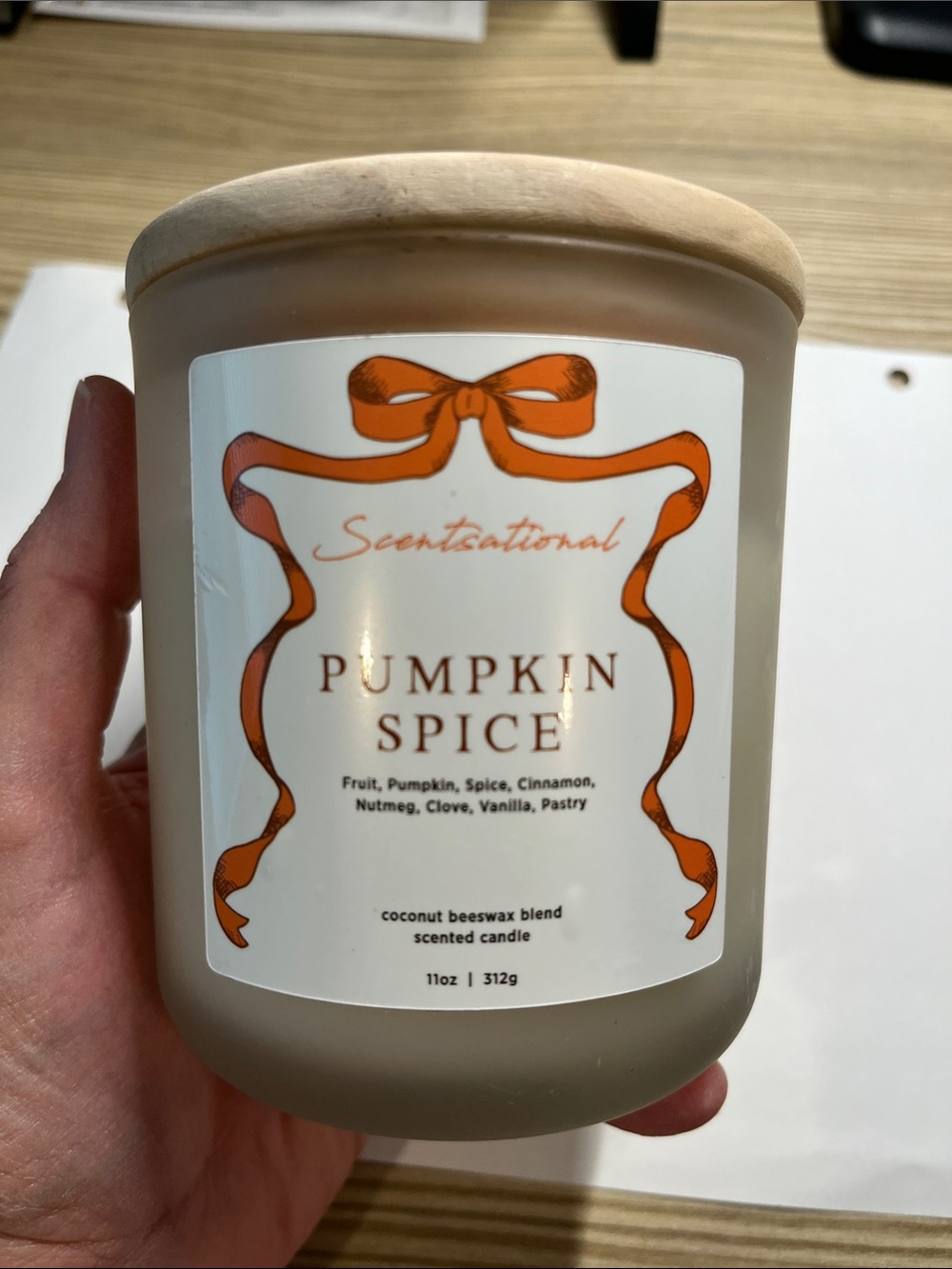 Scentsational Pumpkin Spice Beeswax Candle - Cream 11 oz Jar Fall Halloween
